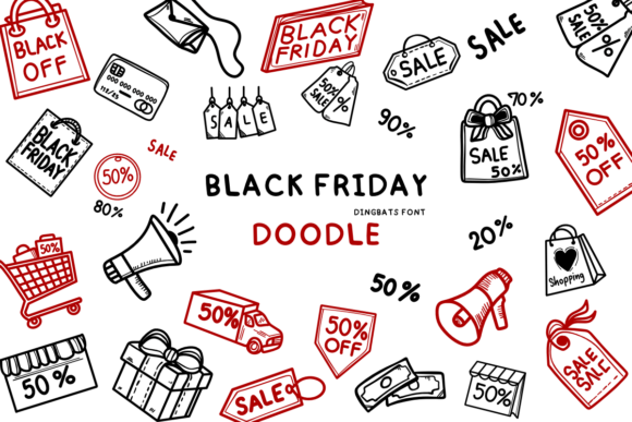 Black Friday Doodle: A Playful Font for Digital Branding