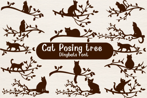 Cat Posting Tree Font for Web Design
