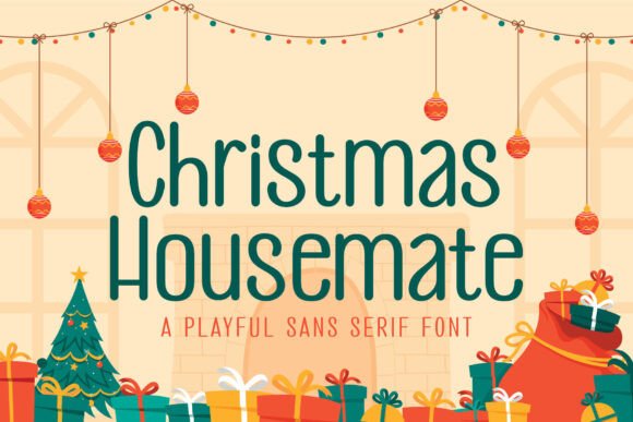 Christmas Housemate: A Whimsical Sans Serif Font for Festive Branding
