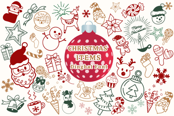 Christmas Items Font for Festive Campaign Designs