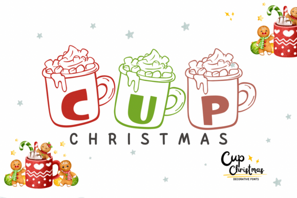 Cup Christmas Font for Festive Web Design