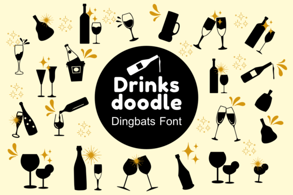Drinks Doodle: A Playful Dingbat Font for Creative Branding