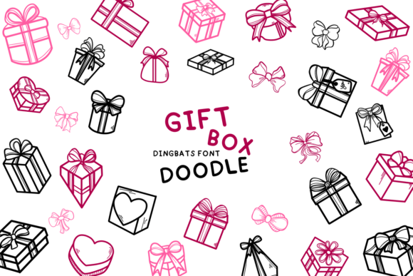Gift Box Doodle Font for Festive Marketing Designs
