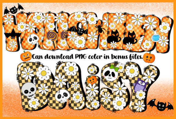 Halloween Daisy Font for Spooky Season Designs