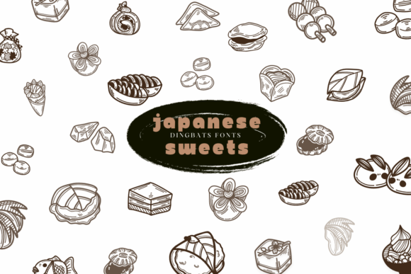 Japanese Sweets Font for Editorial Design