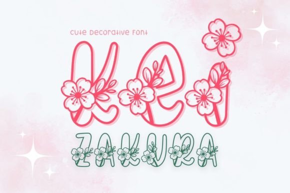 Kei Zakura: A Quirky Decorative Font for Creative Branding